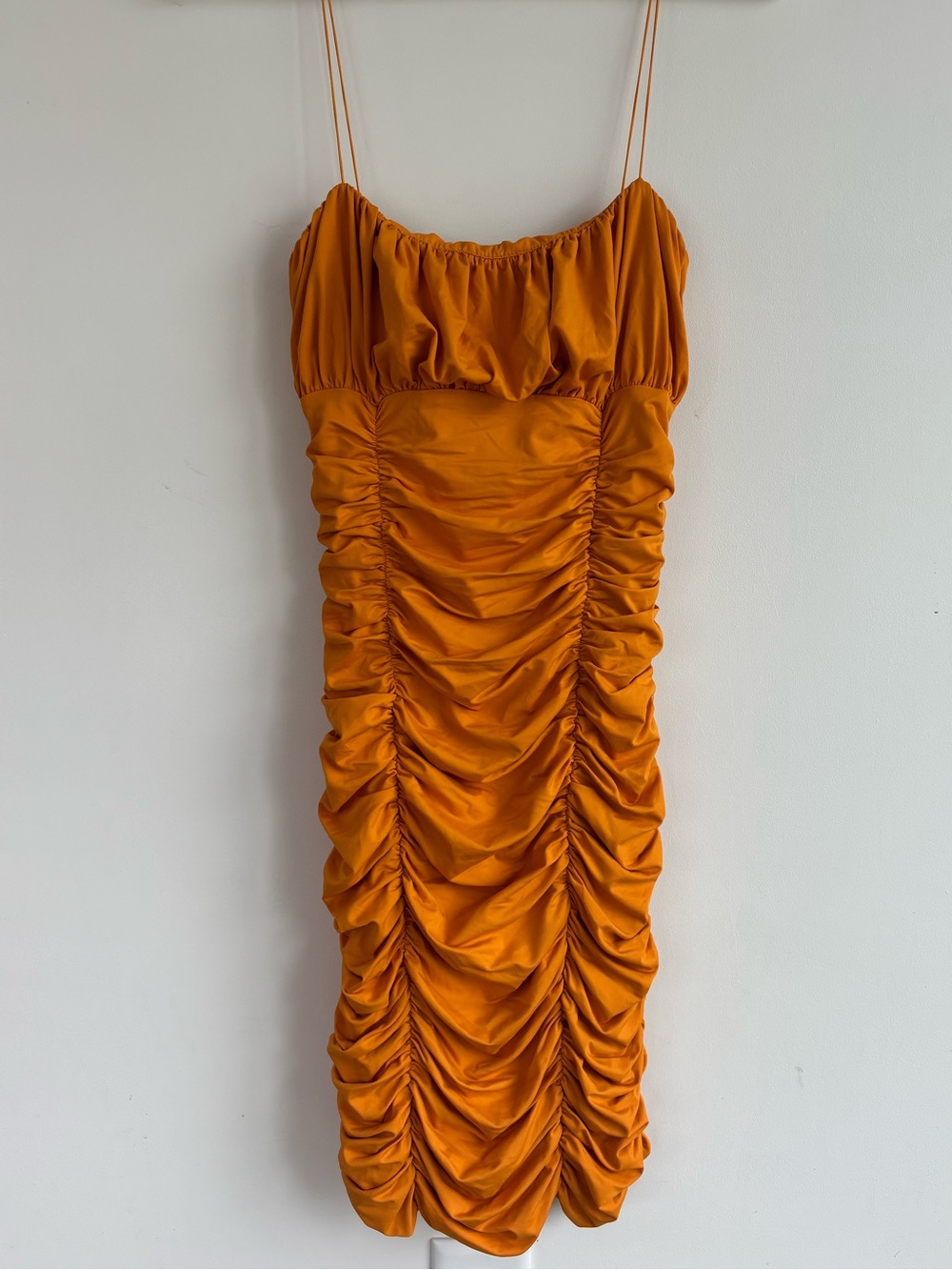 Meshki Ruched Spaghetti Strap Mini Dress